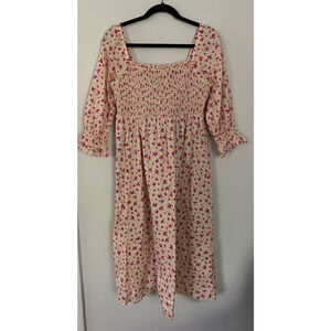 Tuckernuck Milk Maid Smocked Ditsy Floral Midi Dress Size S Coquette Cottage